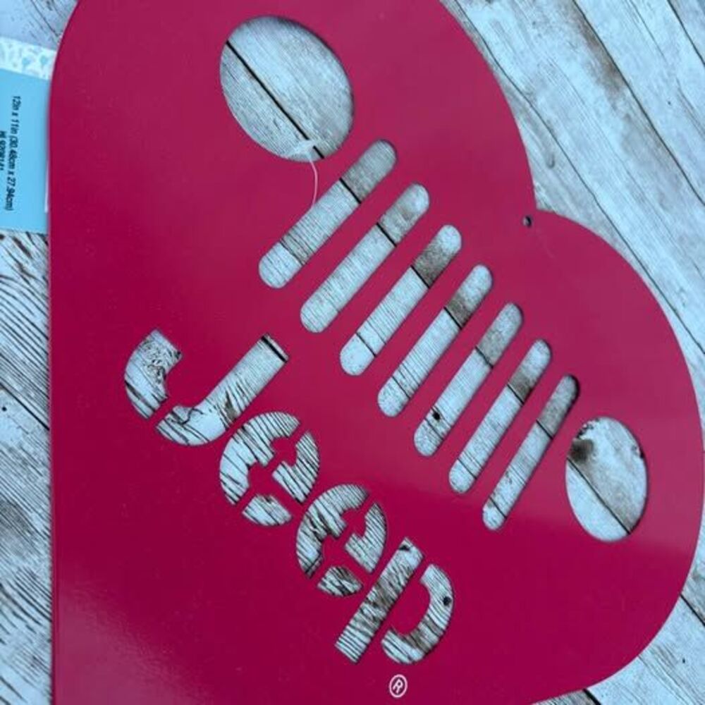 Pink Jeep Heart Metal Sign 💖